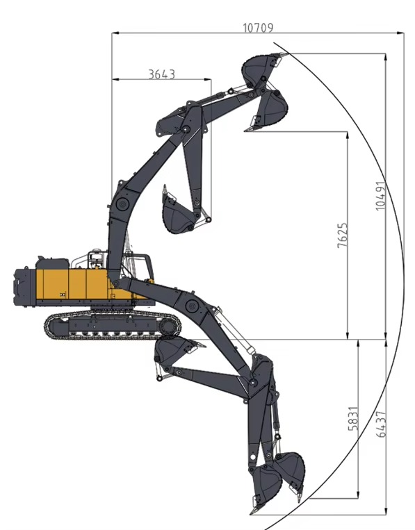 Detalle de la excavadora SH330 4